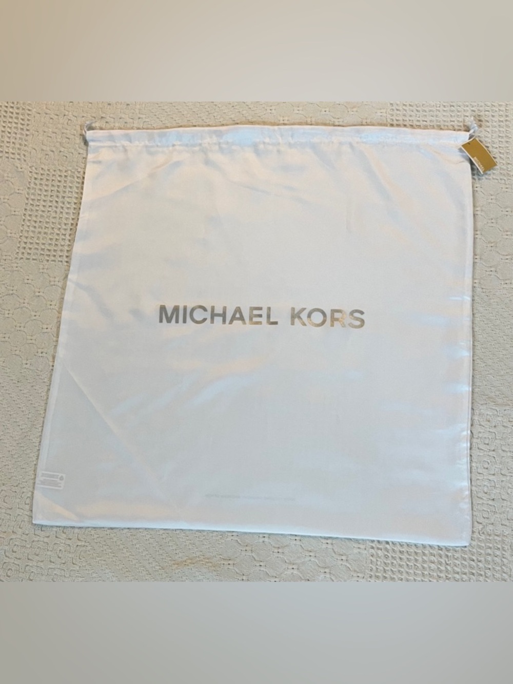 Michael Kors White Dust Bag with Metallic Logo NWT